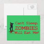 Zombies wird mich essen postkarte (Vorne/Hinten)