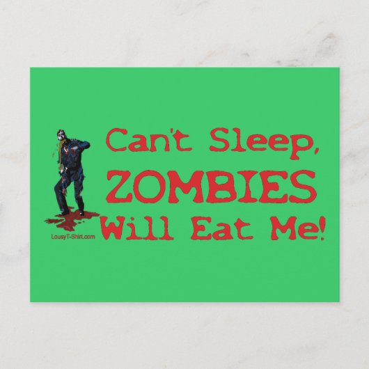 Zombies wird mich essen postkarte (Vorderseite)