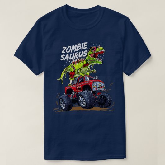 Zombiesaurus Dinosaurrex Riding T-Shirt (Design vorne)