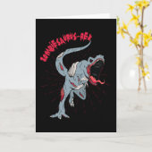 Zombiesaurus Rex Zombie Dino Karte (Gelbe Blume)