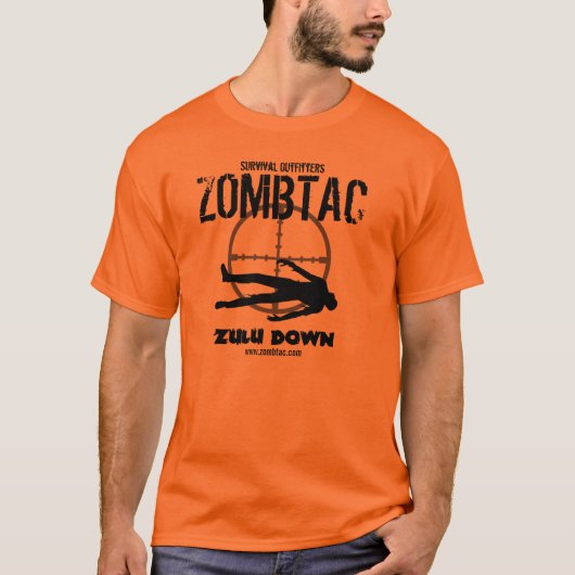 Zombietaktischer "Zulu unten! " T-Shirt (Vorderseite)