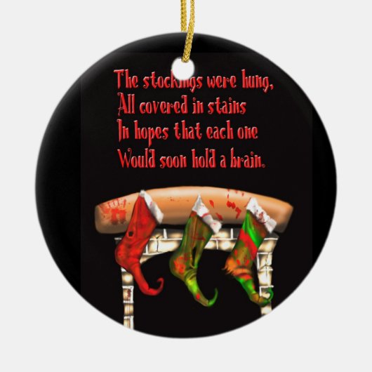 Zombieweihnachten Keramik Ornament (Vorne)