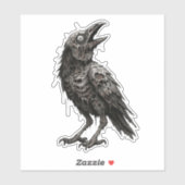 Zombified Crow Aufkleber (Blatt)