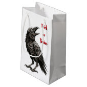 Zombified Crow Kleine Geschenktüte (Rückseite Schrägansicht)
