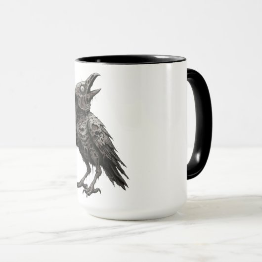 Zombified Crow Tasse (VorderseiteRechts)