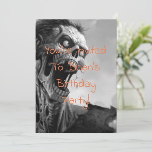 zombischer Geburtstag Einladung (Stehend Vorderseite)