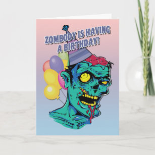 Zombody hat eine Geburtstagskarte mit Ball Karte