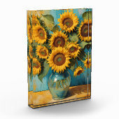 Zomerse Zonnebloemen Fotoblock (Links)