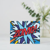 ZOMG Fun Retro Comic Pop Art Ankündigungspostkarte (Stehend Vorderseite)