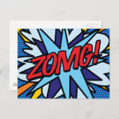ZOMG Fun Retro Comic Pop Art Postkarte (Vorne/Hinten)