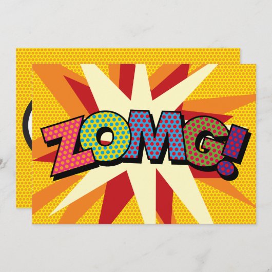 ZOMG Ihre Nachricht sprechen Buble Spaß Retro Ankündigung (Vorne/Hinten)