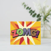 ZOMG Ihre Nachricht sprechen Buble Spaß Retro Ankündigungspostkarte (Stehend Vorderseite)