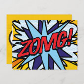ZOMG Ihre Nachricht sprechen Buble Spaß Retro Ankündigungspostkarte (Vorne/Hinten)
