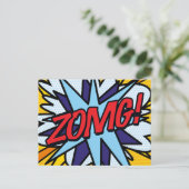 ZOMG Ihre Nachricht sprechen Buble Spaß Retro Ankündigungspostkarte (Stehend Vorderseite)