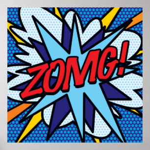 ZOMG Lustige Retro-Comic-Book-Pop-Art Poster