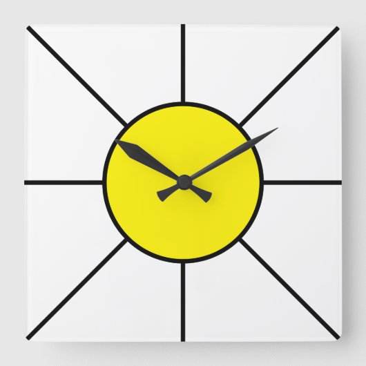 Zon quadratische wanduhr (Vorderseite)
