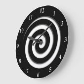 Zone Out Black Spiral Hypno Wall Clock Große Wanduhr (Winkel)