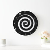 Zone Out Black Spiral Hypno Wall Clock Große Wanduhr (Zuhause)