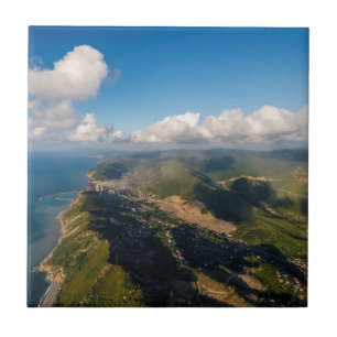 Zonguldak, Luftbild, Schwarzmeerküste der Türkei Fliese
