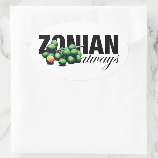 Zonian Always with Ginnups Ovaler Aufkleber (Tasche)