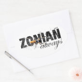 Zonian immer mit Spider Ovaler Aufkleber (Umschlag)