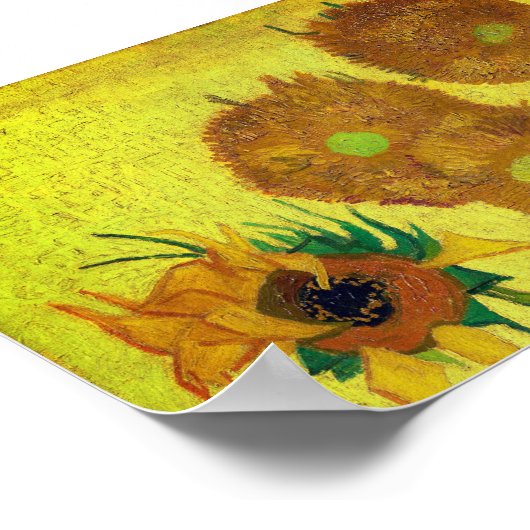 Zonnebloemen (Van Gogh) Poster (Ecke)