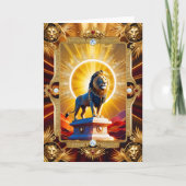 Zonnige Leeuw Wenskaart – Koninklijke Kracht Karte (Vorderseite)