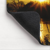Zonsondergang bij een meertje met rietpluimen. mousepad (Ecke)