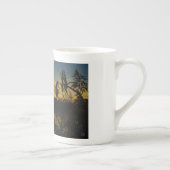 Zonsondergang bij een meertje met rietpluimen. porzellantasse (Rechts)