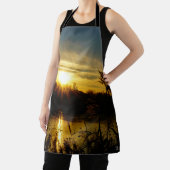 Zonsondergang bij een meertje met rietpluimen. schürze (InSitu)