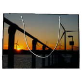 Zonsondergang met windmolen, Rustgevend relaxt. Große Geschenktüte (Rückseite)