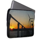 Zonsondergang met windmolen, Rustgevend relaxt. Laptopschutzhülle (Vorne Rechts)