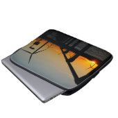 Zonsondergang met windmolen, Rustgevend relaxt. Laptopschutzhülle (Vorne Knopf)