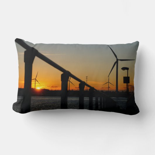 Zonsondergang met windmolen, Rustgevend relaxt. Lendenkissen (Vorderseite)