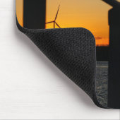 Zonsondergang met windmolen, Rustgevend relaxt. Mousepad (Ecke)