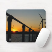 Zonsondergang met windmolen, Rustgevend relaxt. Mousepad (Mit Mouse)
