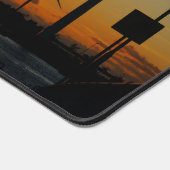 Zonsondergang met windmolen, Rustgevend relaxt. Schreibtischunterlage (Ecke)