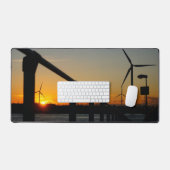 Zonsondergang met windmolen, Rustgevend relaxt. Schreibtischunterlage (Tastatur & Maus)