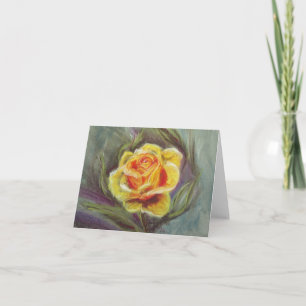 Zonta gelbe Rosen-Anmerkungspastellkarte Karte