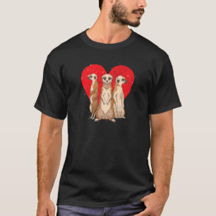 Zoo Animal Africa Safari Heart Meerkat T-Shirt