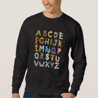 Zoo Animal Alphabe ABCs Learning For Boys Girls Ki Sweatshirt