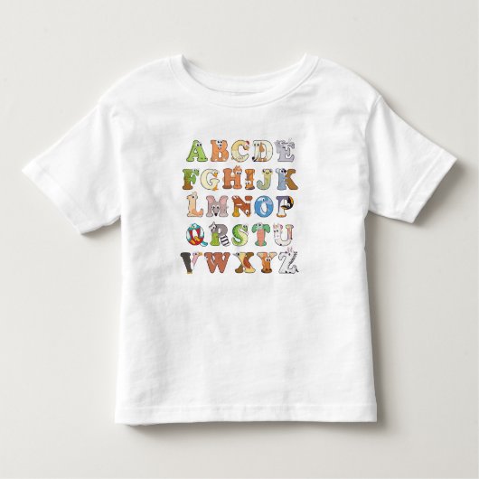 Zoo Animal Alphabet Letters ABCs Lernen Kleinkind T-shirt (Vorderseite)