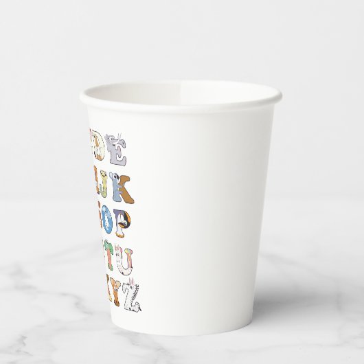 Zoo Animal Alphabet Letters ABCs Lernen Pappbecher (Links)