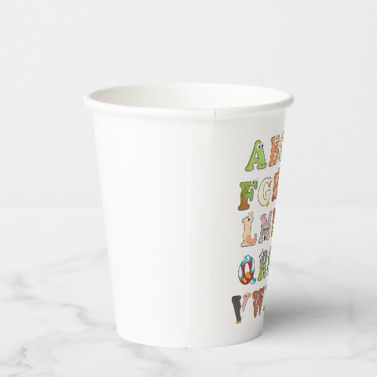 Zoo Animal Alphabet Letters ABCs Lernen Pappbecher (Rechts)
