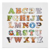 Zoo Animal Alphabet Letters ABCs Lernen Poster (Vorderseite)