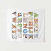 Zoo Animal Alphabet Letters ABCs Lernen Wandteppich (Vorderseite (Horizontal))