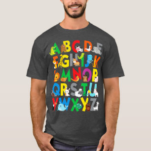 Zoo Animal Alphabet Shirt ABCs Lernen für Jungen g