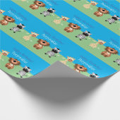 Zoo Animal Birthday Personalisiert Geschenkpapier (Ecke)