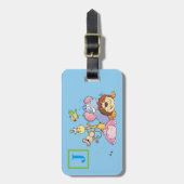 Zoo Animal Blue Gepäckmarke mit Initial Gepäckanhänger (Vorderseite vertikal)