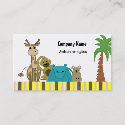 Zoo Animal Business Card Visitenkarte (Vorderseite)